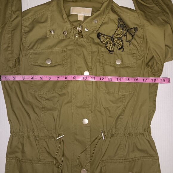 MICHAEL MICHAEL KORS LIGHTWEIGHT BUTTERFLY EMBROIDERED UTILITY JACKET - Picture 4 of 13